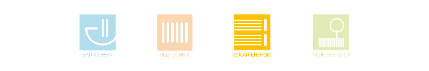 Heizung Symbole Gelb Solar-Energie