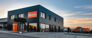 Gebäude Kempa Himmel Orange Schwarz